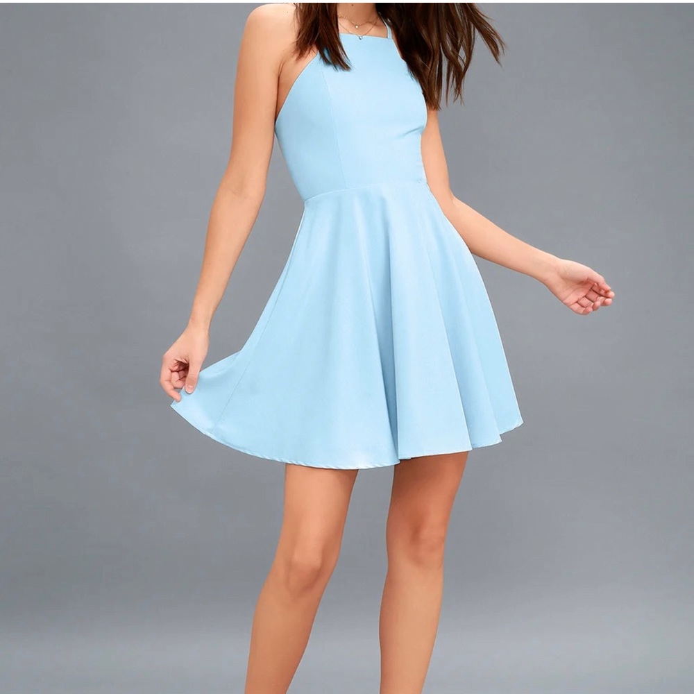 Lulu call to Charms Light Blue Skater Dress